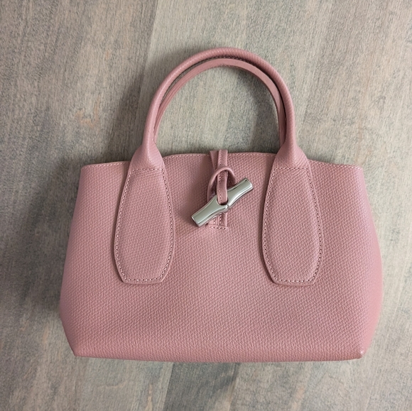Longchamp - Roseau - Pink - Leather Handbag Tote Crossbody - Excellent Condition - Picture 1 of 11